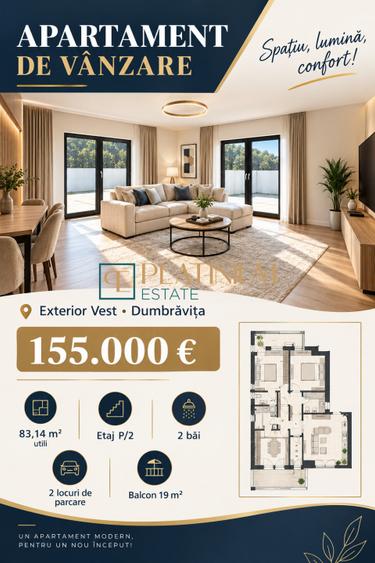 P5027 Apartament DECOMANDAT cu 3 camere zona LAC DUMBRAVITA