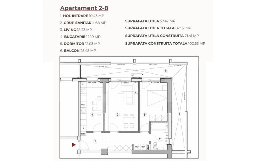 Apartament 2 camere, 82.92 mp, ansamblu 0% Comision Achiziție, Calea Severinului