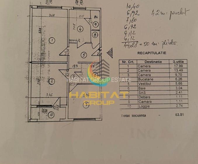 Apartament Decomandat 3 Camere 63.51mp Zona Brancoveanu - 1