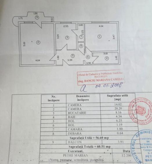 Apartament 2 camere decomandat | Mall Vitan | 60 mp | Etaj 3/8 | Bloc 1994