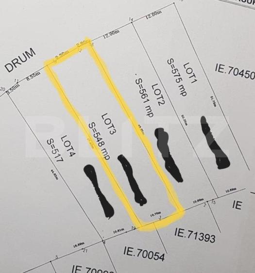 Teren intravilan 548 mp, cu utilitati, zona Ampoita