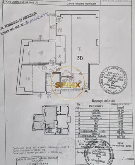 Apartament 3 camere/ Polona/ bloc 2010/ 2 bai/ centrala gaz/ parcare