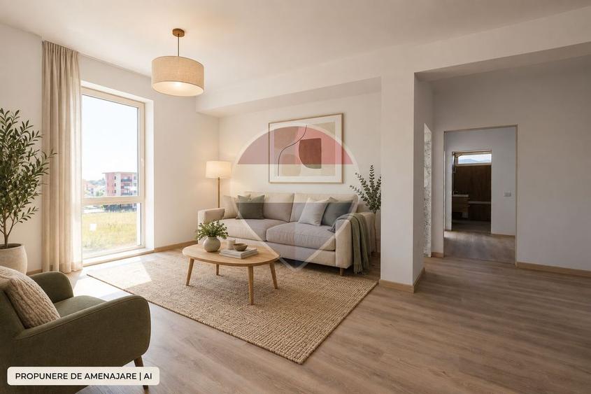 Apartament nou cu 3 camere și balcon de 12,09 mp | Tractorul