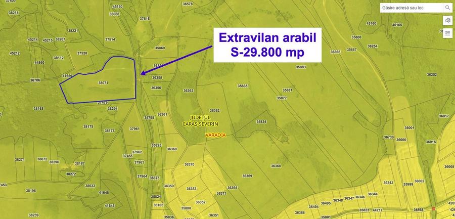 Teren extravilan arabil 29.800 mp – Vărădia, Caraș-Severin