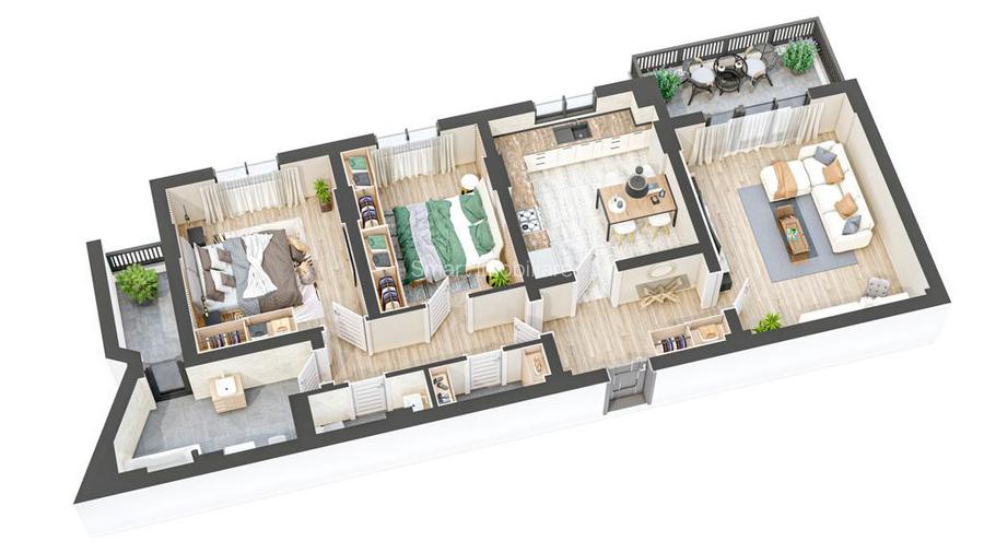 Apartament 3 camere decomandate 82mp + 12mp balcon zona Ciresica - 5