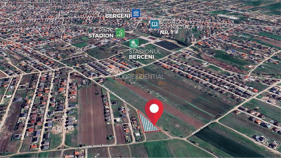 Lot de teren 1250 mp, Strada 1 Decembrie, Comuna Berceni - 2