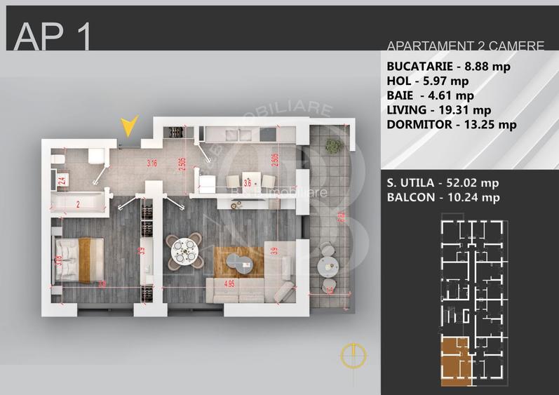 Apartament 2 camere bloc boutique parcul Teilor - 1
