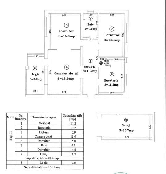 Apartament 3 camere, str. Bucuresti, suprafata generoasa - 18