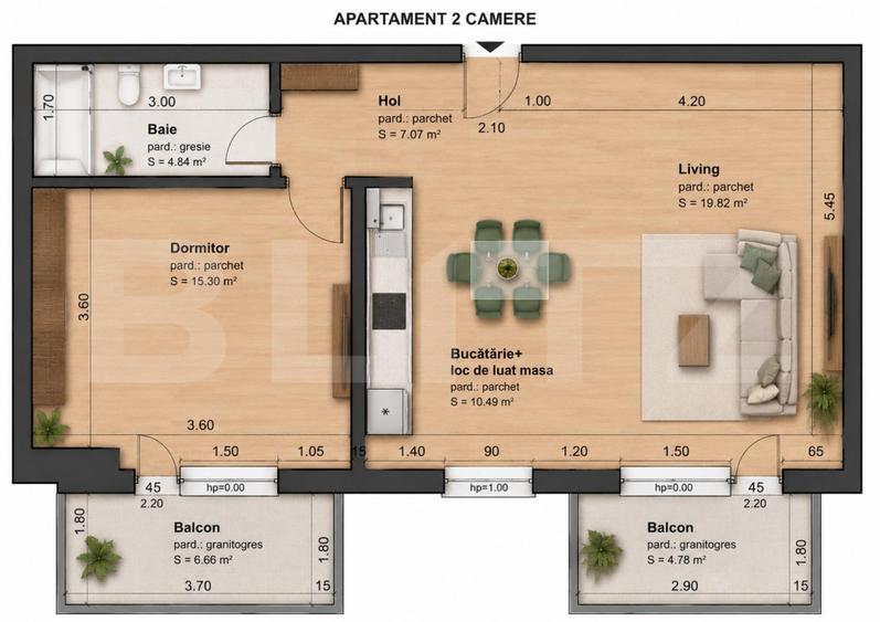 Apartament 2 camere, 59 mp, ultrafinisat, Intre Lacuri