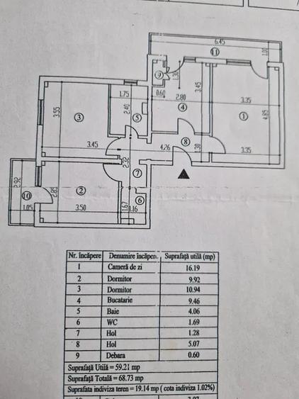 Apartament 3 camere confort 1 decomandat, zona Obor, suprafata 68mp.
