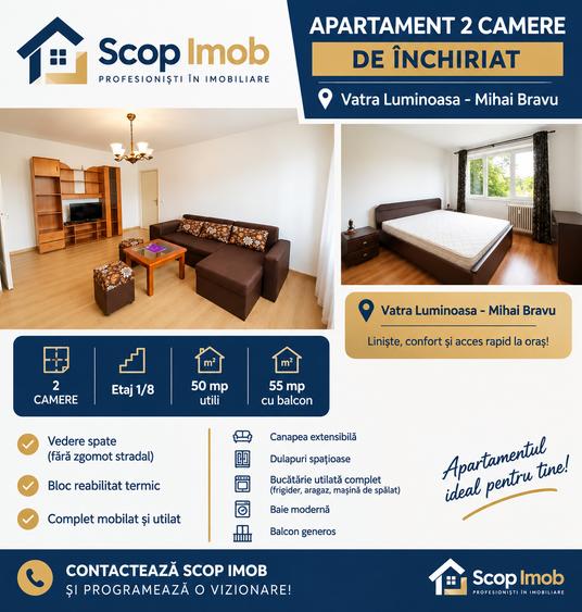 Inchiriere apartament 2 camere Vatra Luminoasa-Mihai Bravu