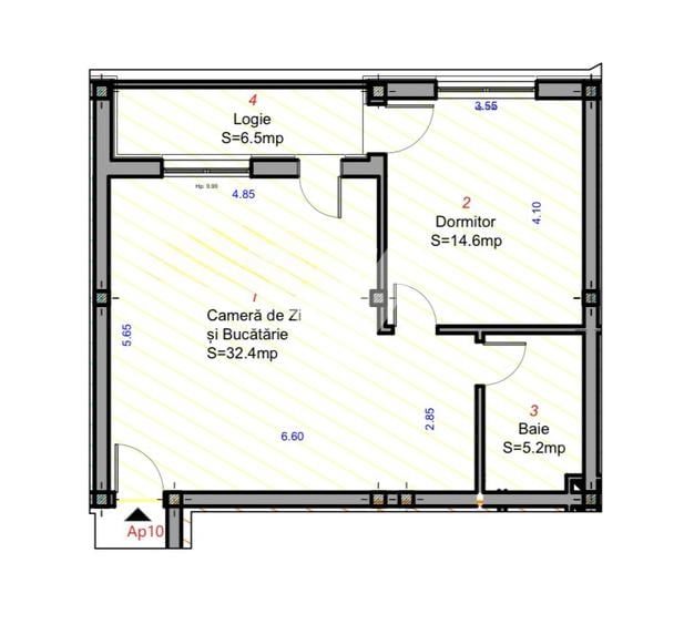 Apartament 2 camere decomandat balcon etaj 2 la cheie Selimbar Sibiu