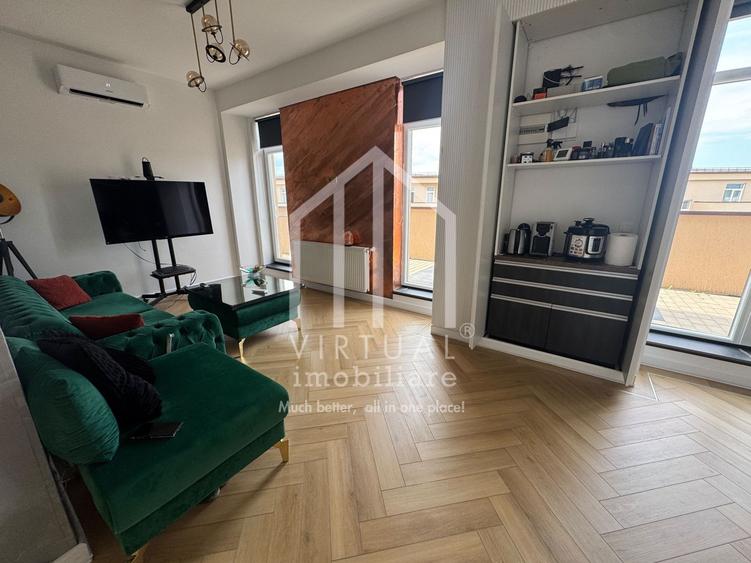 Penthouse cu 2 camere - 41 mp utili + 45 mp terasa + boxa + parcare