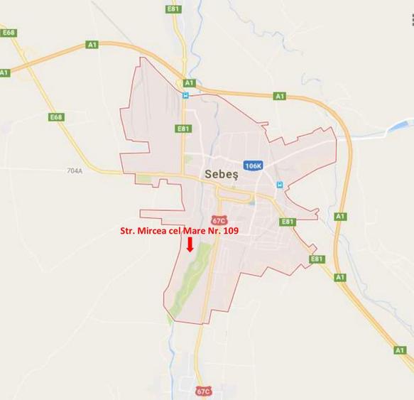 Teren intravilan de vanzare in Sebes str. Mircea cel Mare nr. 109