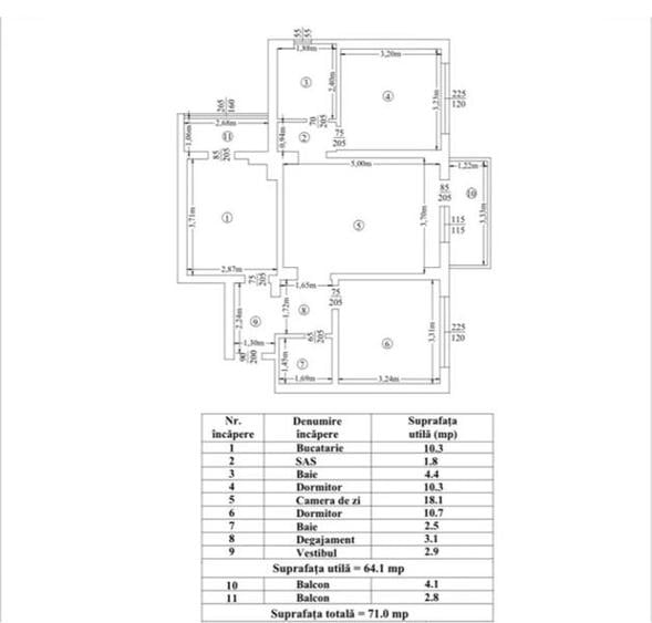 Apartament 3 camere semidecomandat, 71 mp - Stefan cel Mare
