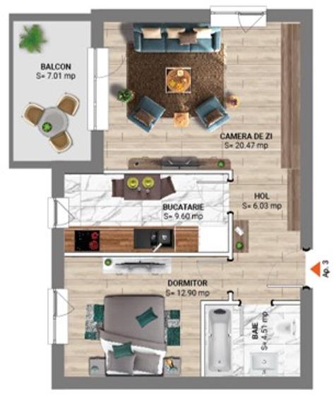 Apartament spatios in blco nou, finalizat, langa Padurea Baneasa