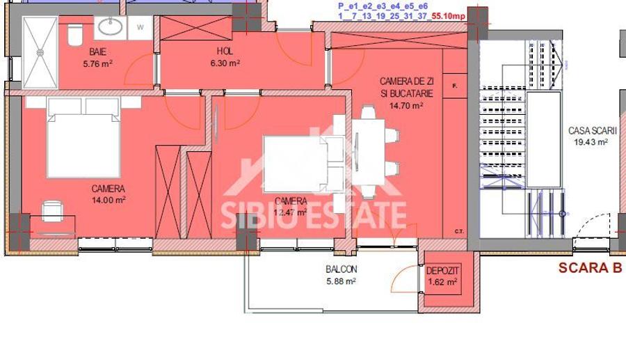 Apartament 3 camere de vânzare, Doamna Stanca, Sibiu, Etaj 2 - 9