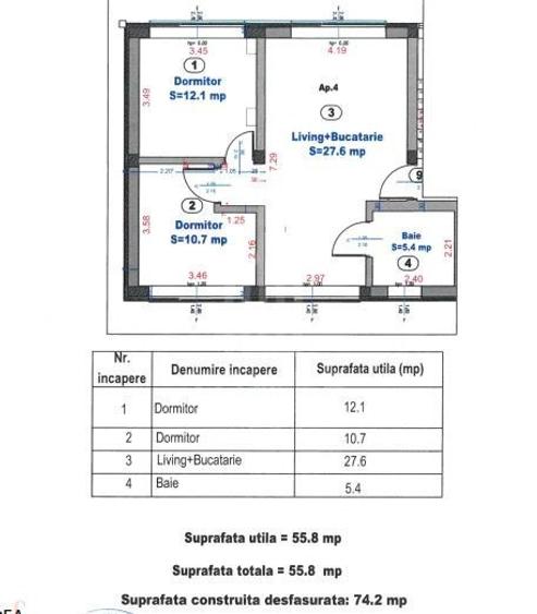 Apartament Nou 3 Camere | 56 mp Utili | Turnișor | Etaj 1 -ansamblu Primavera