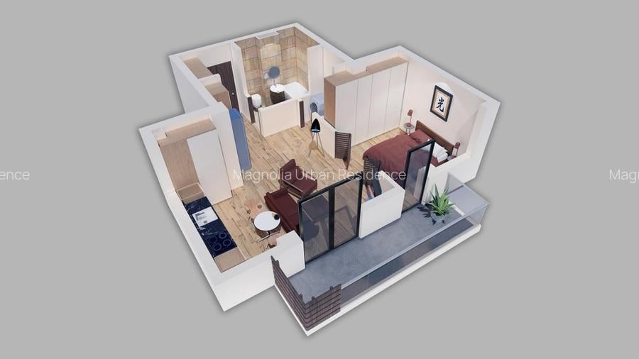 53D Studio Dublu 59mp Vedere Sud, Lux Metrou Straulesti Baneasa Sisesti - 3