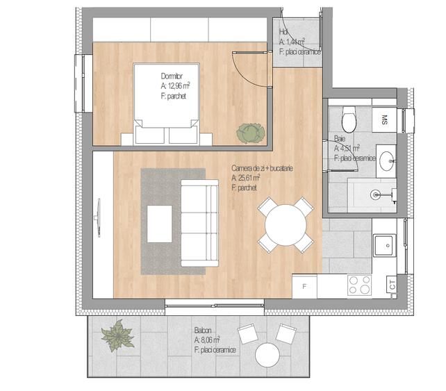 45 mp Utili, Finisat Modern, Încălzire Pardoseală + AC | Ansamblu nZEB, Floresti