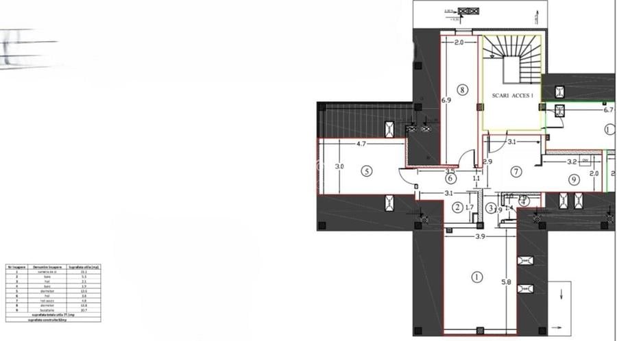 Apartament 3 Camere, Bloc Nou/Mansarda, P-ta Republicii, 7 Noiembrie - 3