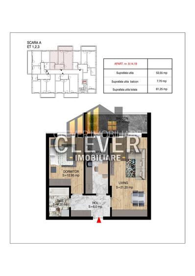 Apartament 2 camere | 61,25 mp total, Comision 0% | Pallady - 1