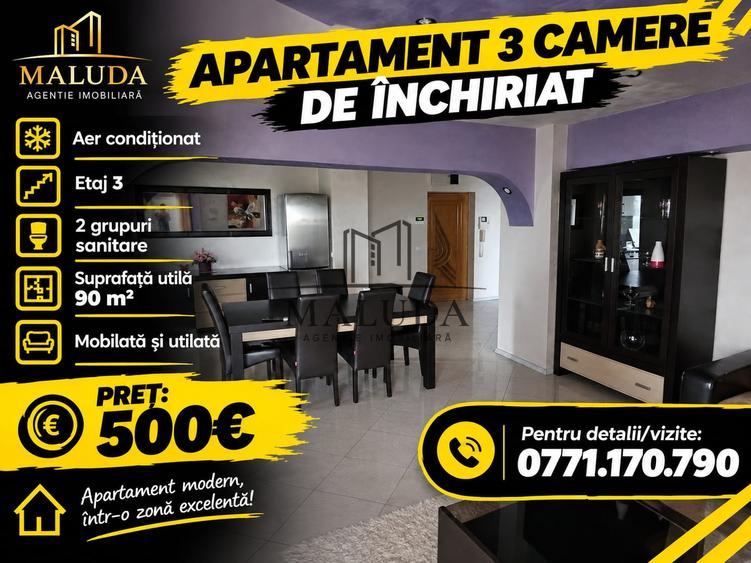 De inchiriat Ap 3 cam. Calea Bucuresti