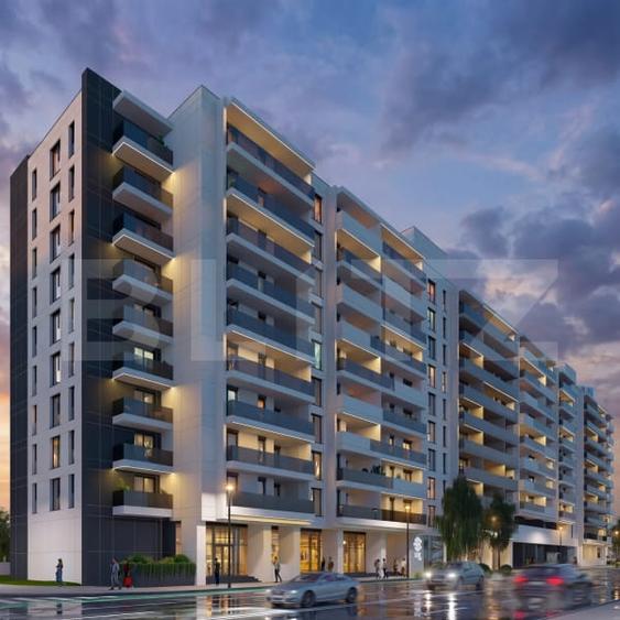 Apartament 2 camere, 59 mp, balcon 13 mp, proiect nou nZEB, zona Rivus