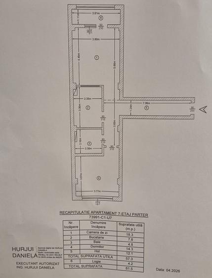 Bloc Nou - 2 camere D- 61 mp- intabulat - 105000 euro TVA 21 % inclus
