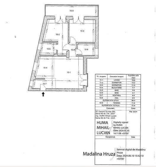 Apartament 3 camere nou | 77,4 mp | Terasă | Giurgiului | 2024 - 27