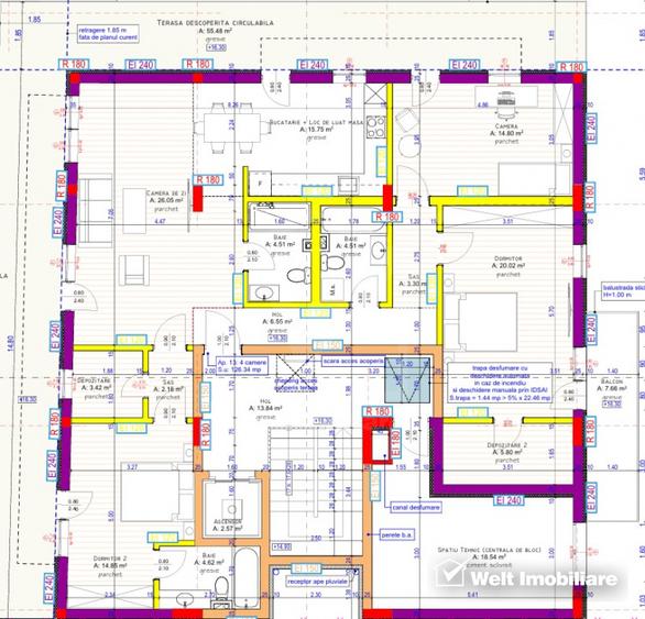 Penthouse, bloc nou, semifinisat, Iris