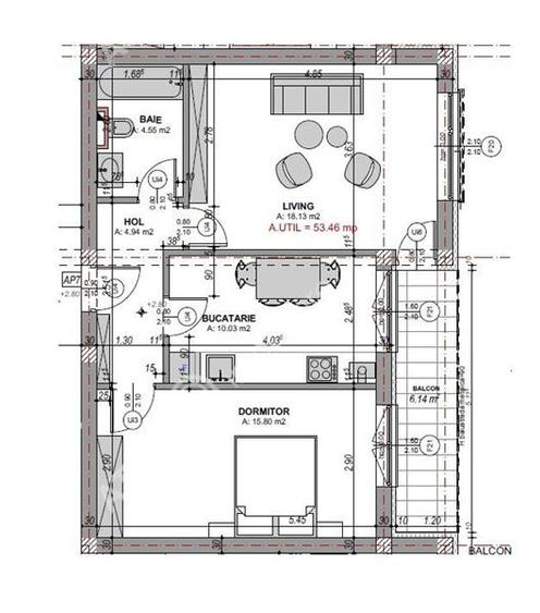Apartament intabulat cu 2 camere si balcon etaj 2 zona Doamna Stanca