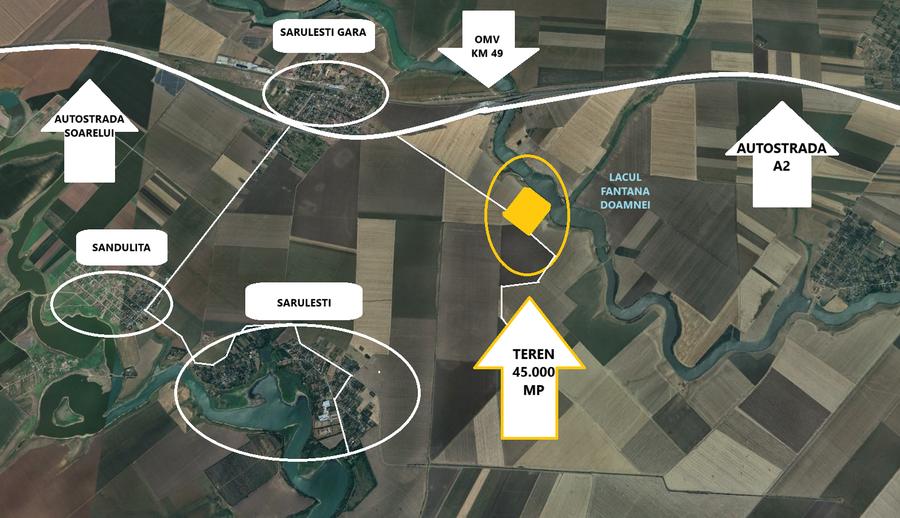 Proprietar - Teren 45.000 mp Sarulesti - Gara - pe malul lacului