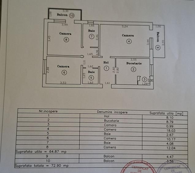 Apartament decomandat 3 camere - zona Torontalului