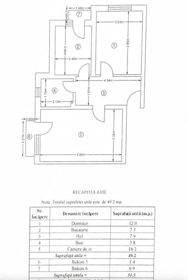 Apartament 2 camere de vanzare Frumoasa