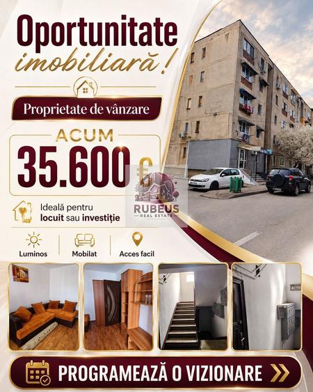 Garsonieră eficientă cu balcon, gata de locuit, Veteranilor