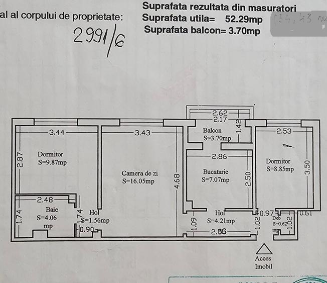 Vand apartament 3 camere zona Far