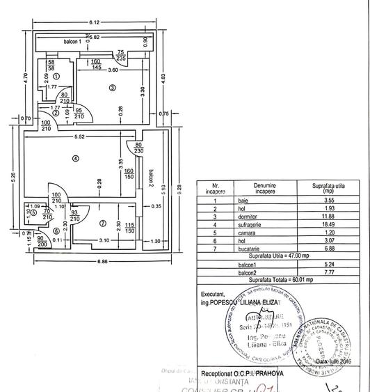 2 camere de vânzare în Republicii – 2 balcoane, mobilat și utilat - 1