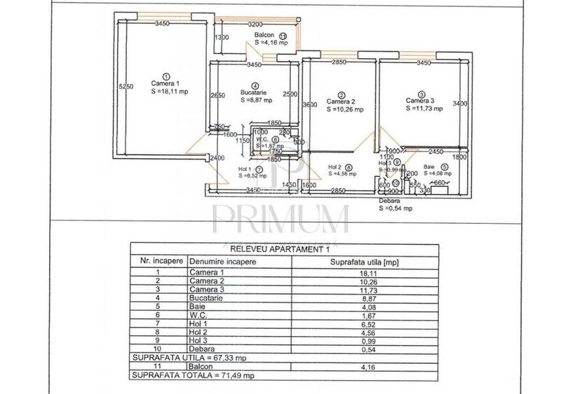 LIPOVEI | 3 CAM | DECOMANDAT | PARTER | 2 BAI | BALCON | ANVELOPAT | CENTRALA - 8