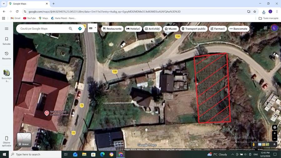 Teren intravilan 1000 mp, utilități, lângă Spital Călinești