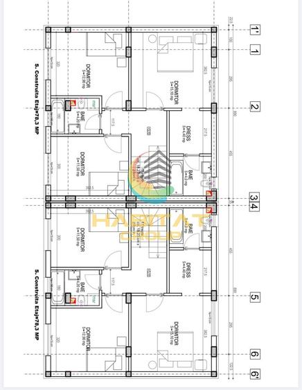 Casă spațioasă P+1+M | 5 camere, 4 băi și dressing
