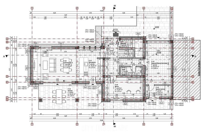 Teren intravilan 1.375 mp cu Proiect autorizat pentru duplex, Feleacu