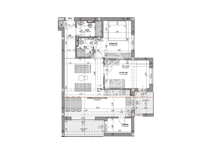 Ap. 3 camere  - 70 mpu + terasa | orientare sud, jaluzele electrice