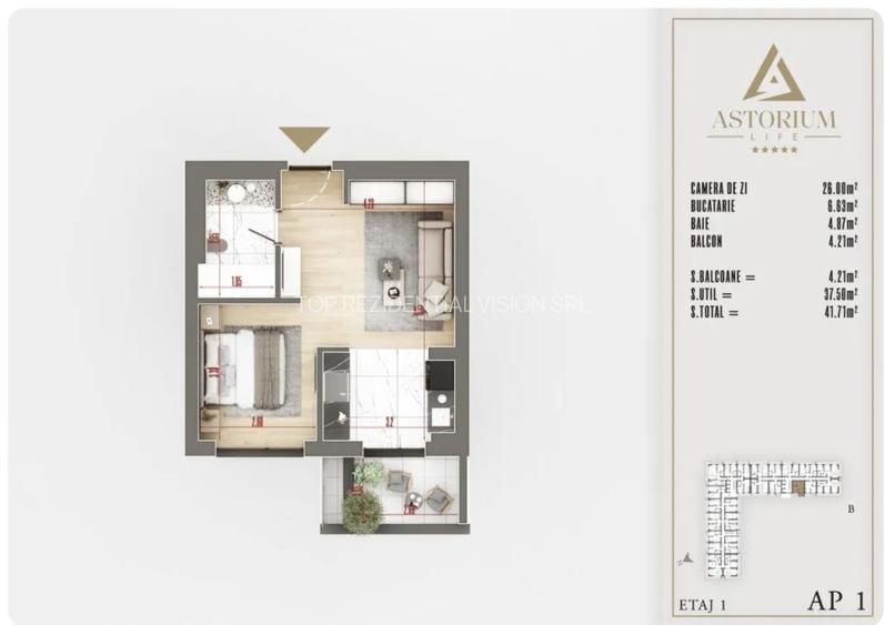 GARSONIERA DUBLA-MOBILATA ETAJ 1 / PROIECT PREMIUM ASTORIUM LIFE! - 3