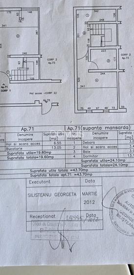 Sarari/STUDIO cu scara interioara la mansarda /centrala/44 mp/ - 2