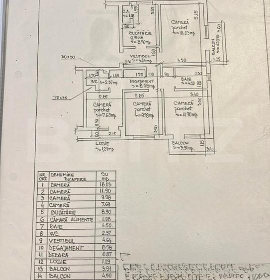 Apartament 4 camere, 77 mp, etaj intermediar, Titulescu-Cipariu