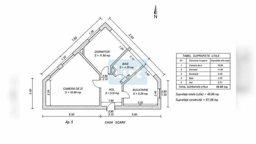 Apartament 2 camere, etaj 2, Zona Kiseleff