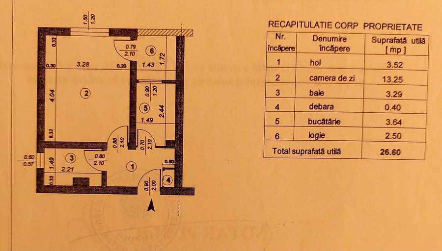 Garsonieră 27 mp cu balcon - etaj 2 - nemobilata -bloc an 1980