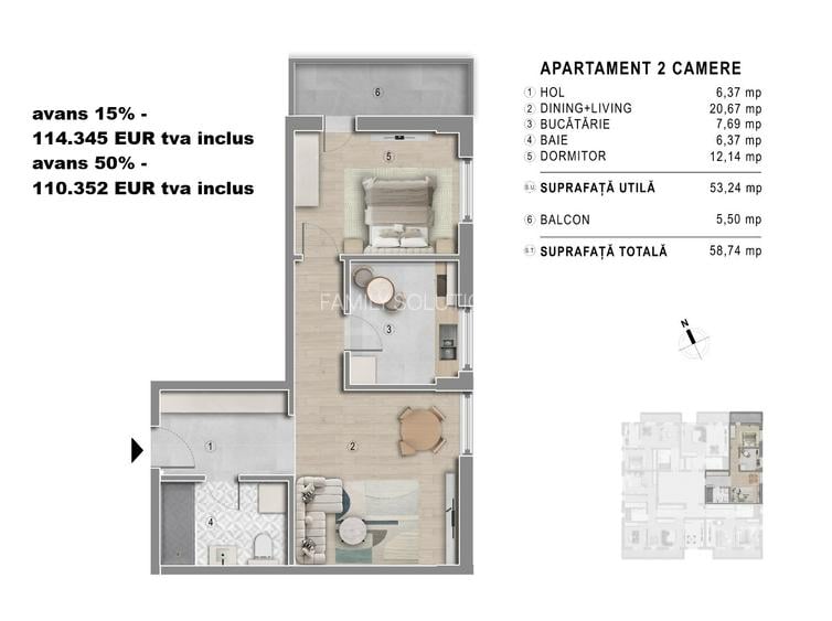Metrou Berceni - Studio 47mp - bloc boutique 2027 - 3