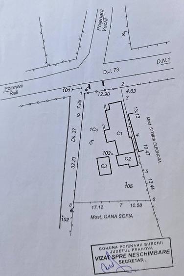 Casă solidă cu curte generoasă 800 mp, baie, apă curentă și canalizare, Poienari